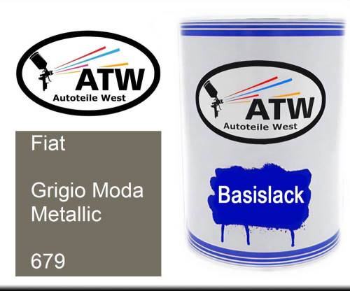 Fiat, Grigio Moda Metallic, 679: 500ml Lackdose, von ATW Autoteile West.